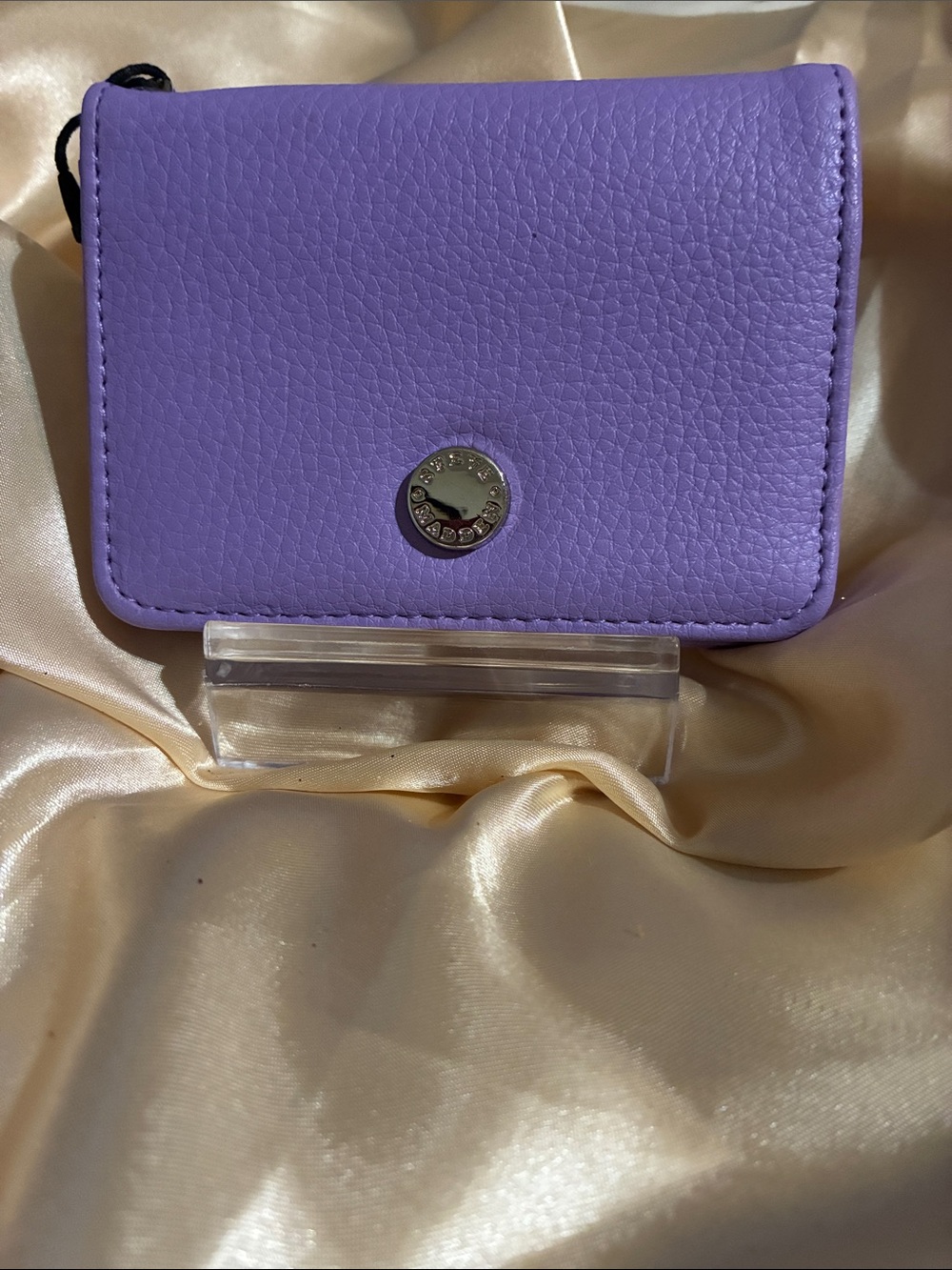 Steve Madden Lavender Pebbled Leather Compact Wallet